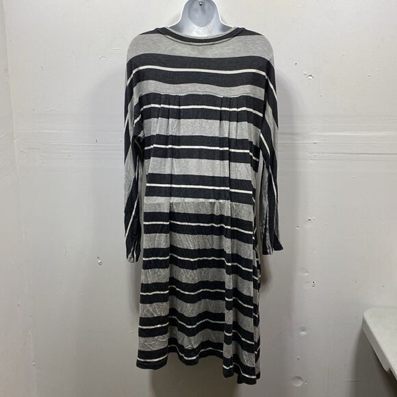 Amour Vert Striped Long Sleeve Shirt Dress Medium - Picture 5 of 5